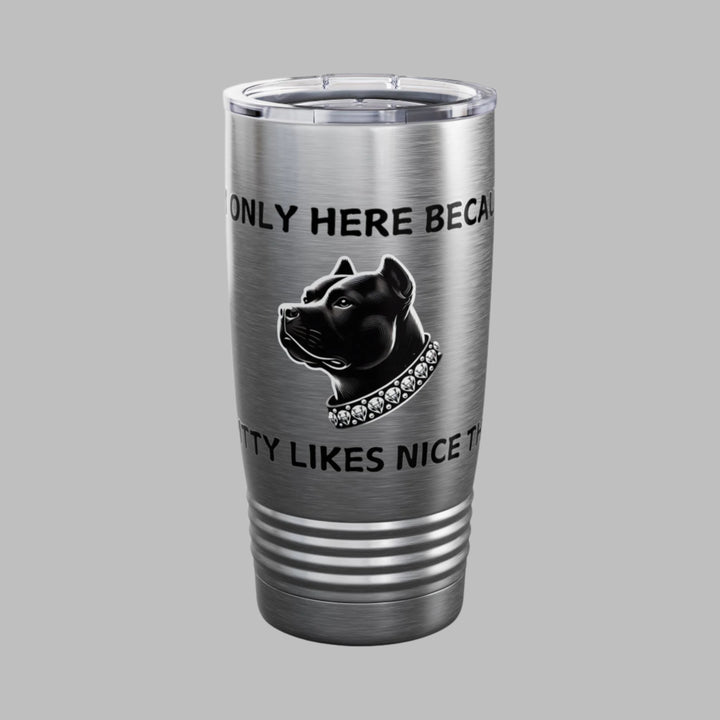 Pitbull themed tumbler